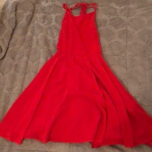 Red lulus strap back homecoming dress !!